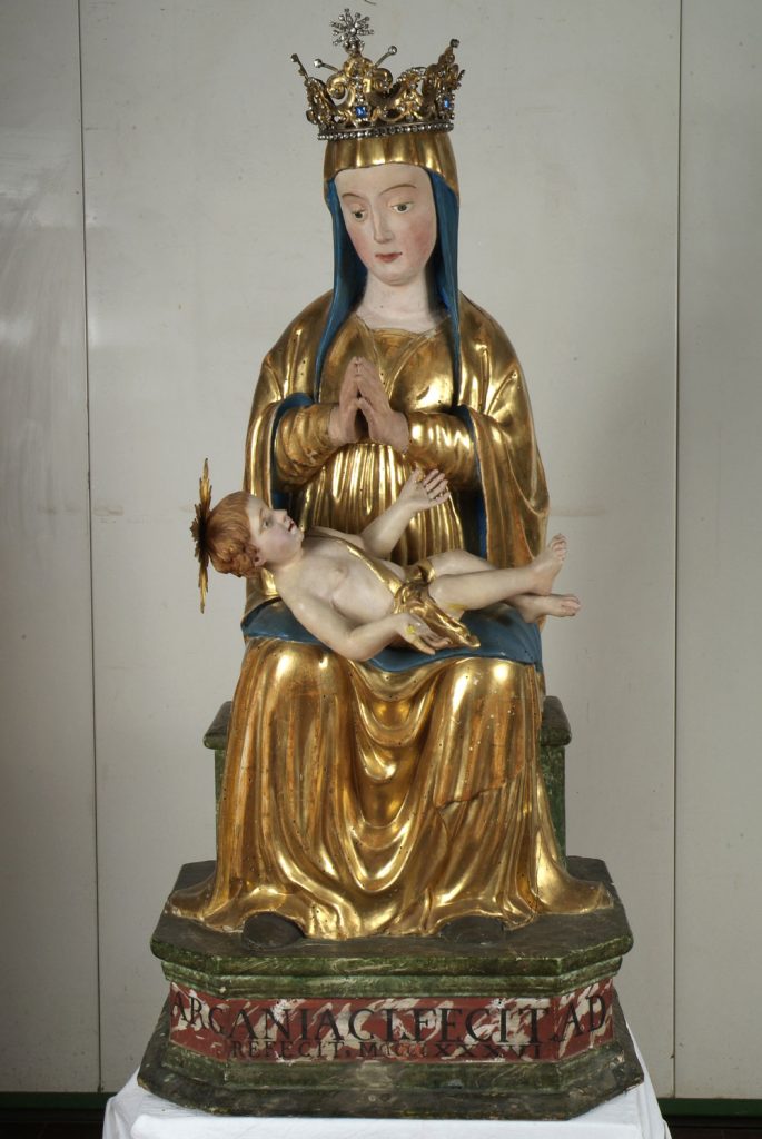 Restauro scultura lignea Madonna con Bambino