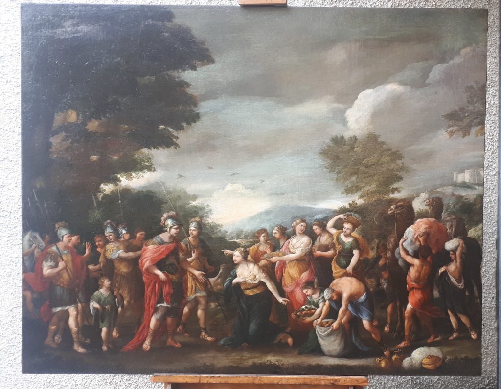 Restauro Davide e Abigail olio su tela