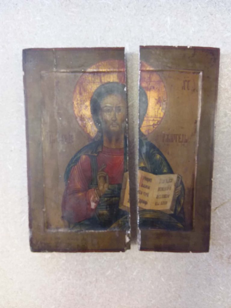 Cristo benedicente sec. XIX prima del restauro