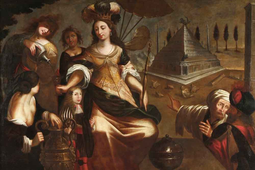 Restauro dipinto raffigurante Artemisia II olio su tela