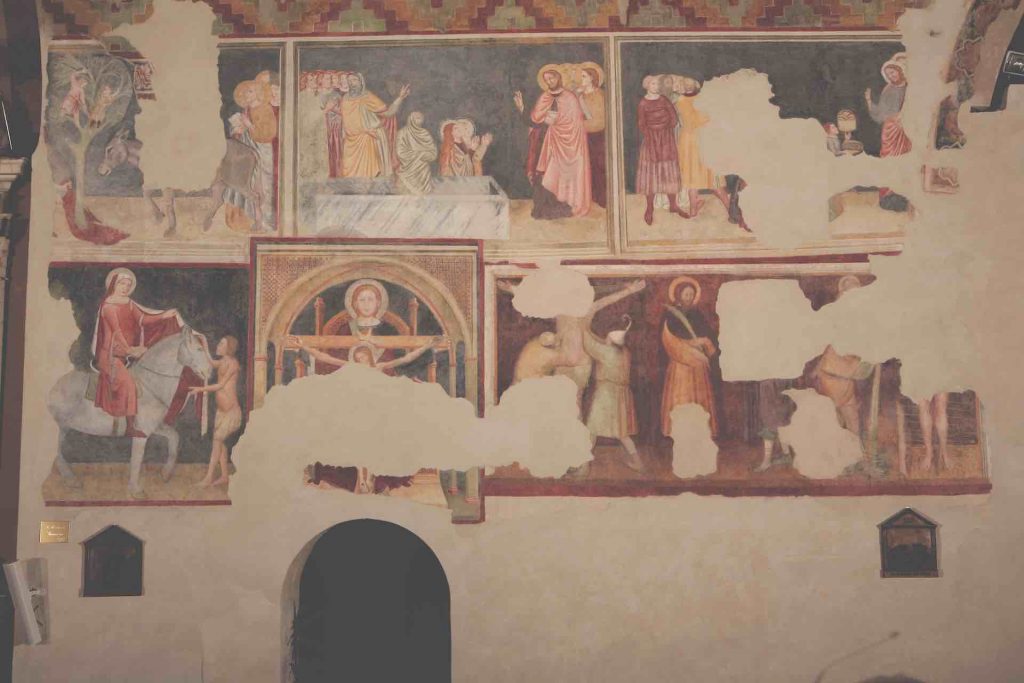 Chiesa SS.Trinità Parete Nord Affreschi Scuola Giottesca - Dopo il restauro