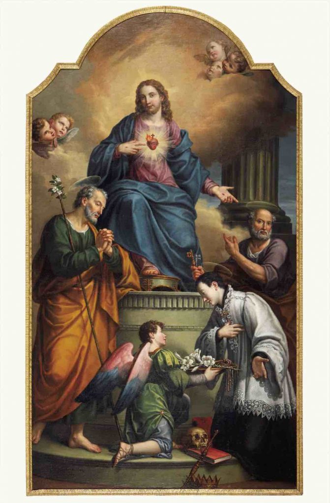 Restauro dipinto raffigurante Sacro Cuore, G. Caliari 1832