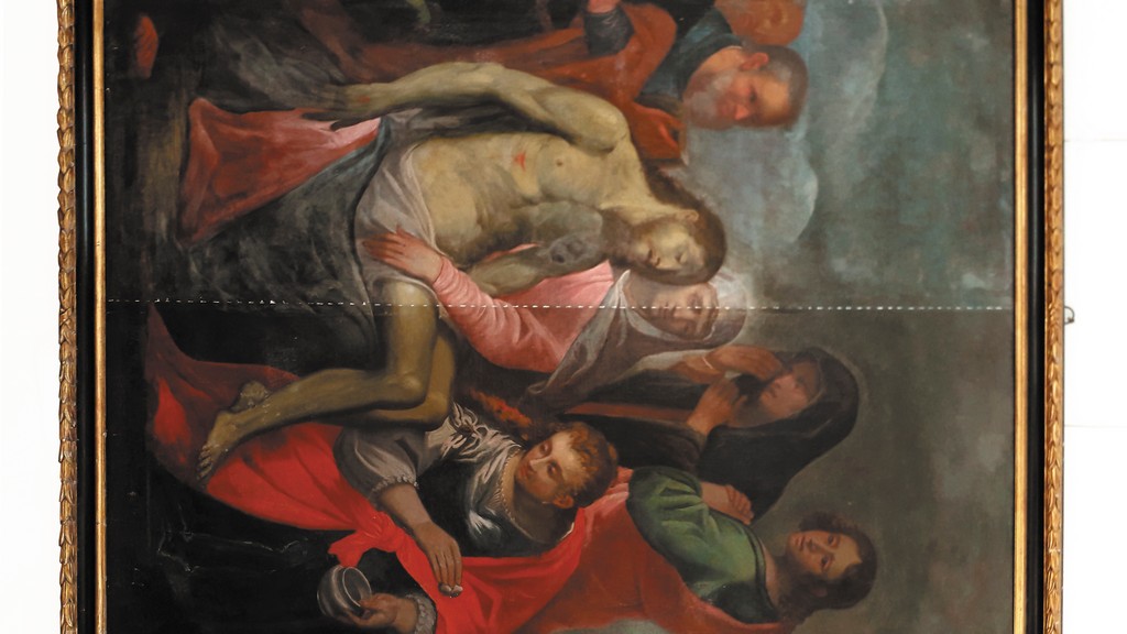 Restauro dipinto dipinto La Deposizione olio su tela