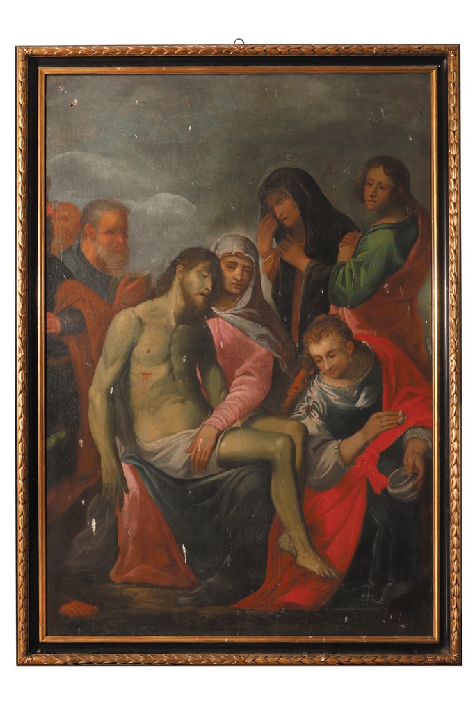 Restauro dipinto dipinto La Deposizione olio su tela